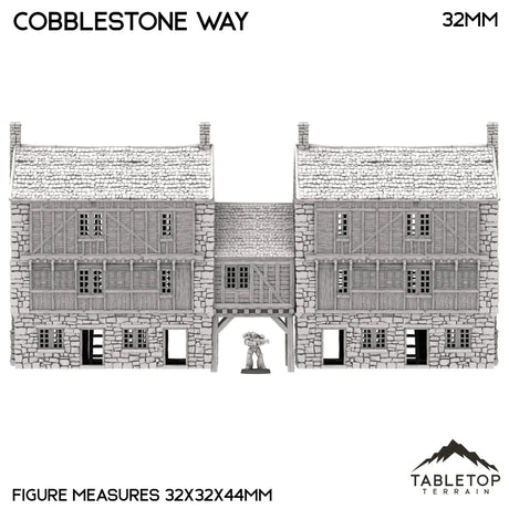 Tabletop Terrain Building Cobblestone Way - Country & King - Fantasy Historical Building