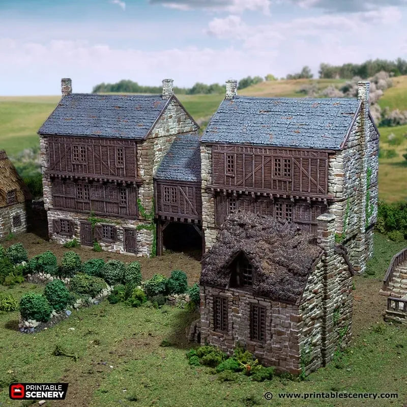 Tabletop Terrain Building Cobblestone Way - Country & King - Fantasy Historical Building