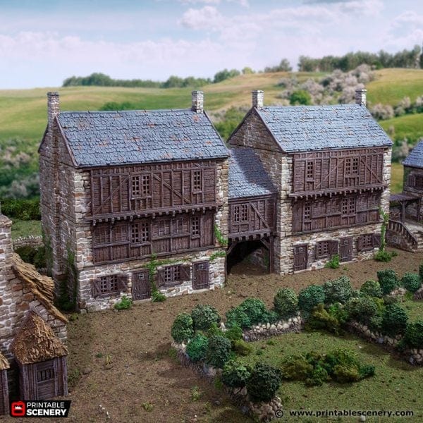 Tabletop Terrain Building Cobblestone Way - Country & King - Fantasy Historical Building