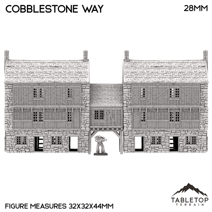 Tabletop Terrain Building Cobblestone Way - Country & King - Fantasy Historical Building