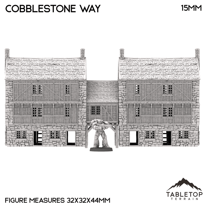 Tabletop Terrain Building Cobblestone Way - Country & King - Fantasy Historical Building