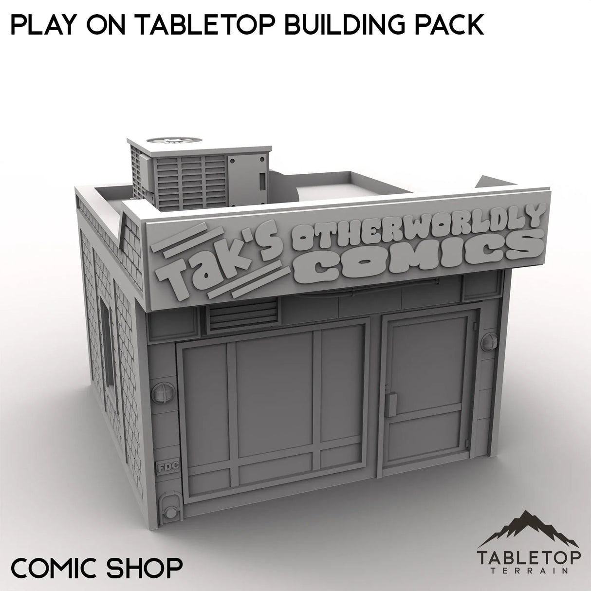 Tabletop Terrain Building Comic Shop / 40mm Play On Protocol Building Pack