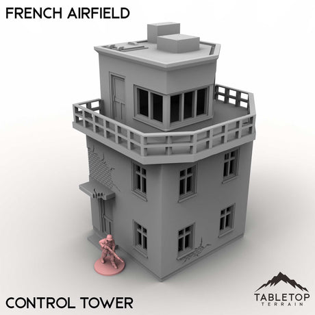 Tabletop Terrain Building Control Tower / 32mm French Airfield