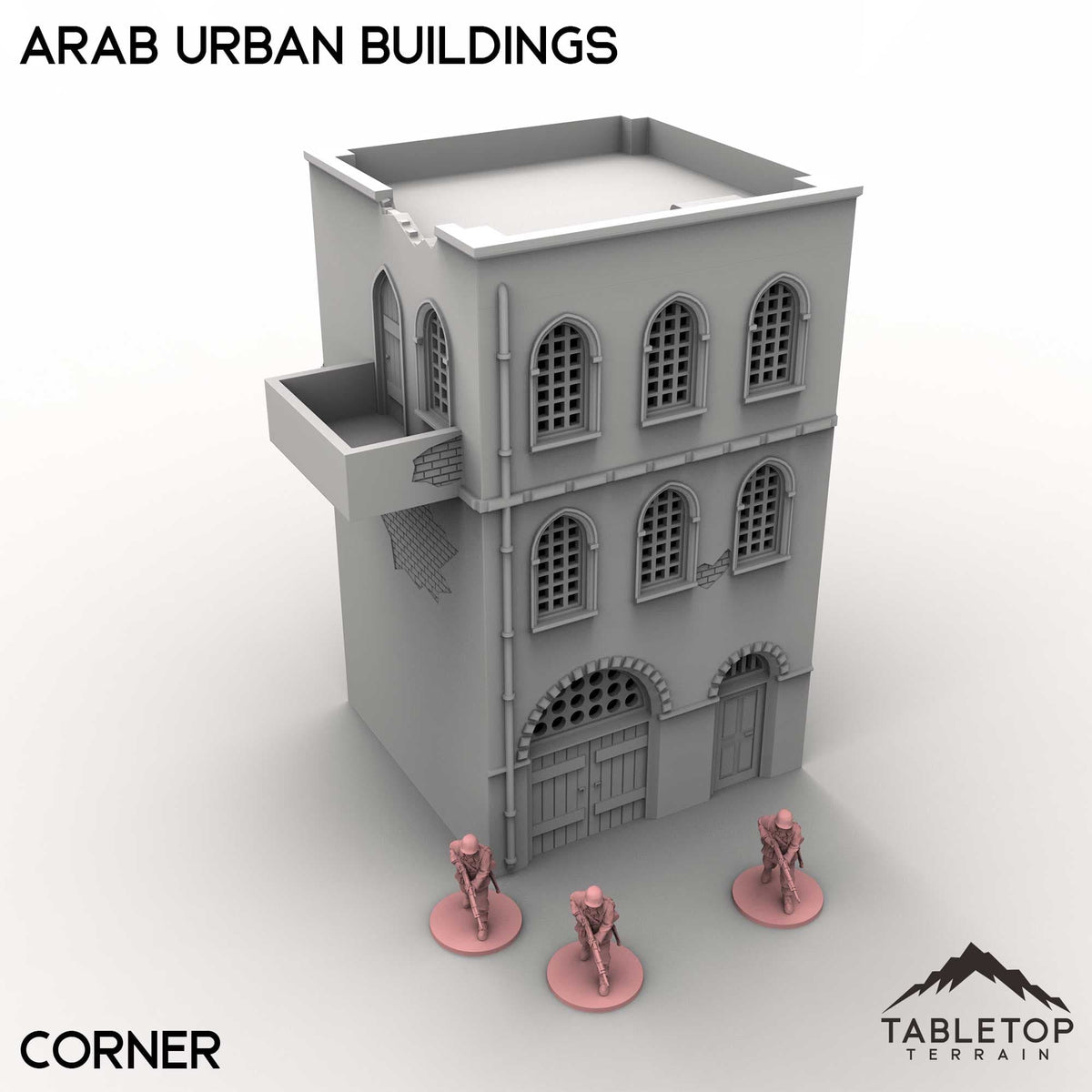 Tabletop Terrain Building Corner / 32mm Arab Urban Buildings