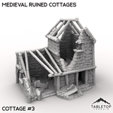 Tabletop Terrain Building Cottage 3 / 32mm Medieval Ruined Cottages
