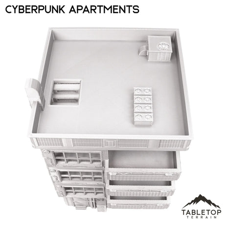 Tabletop Terrain Building Cyberpunk Apartments - Cyberpunk Building