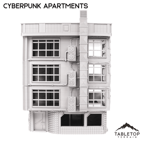 Tabletop Terrain Building Cyberpunk Apartments - Cyberpunk Building