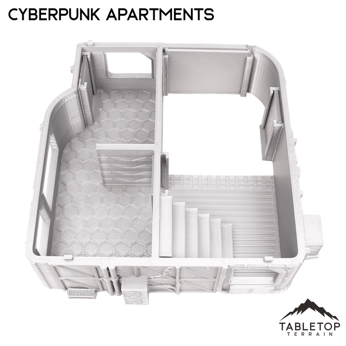 Tabletop Terrain Building Cyberpunk Apartments - Cyberpunk Building