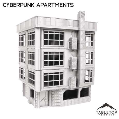 Tabletop Terrain Building Cyberpunk Apartments - Cyberpunk Building