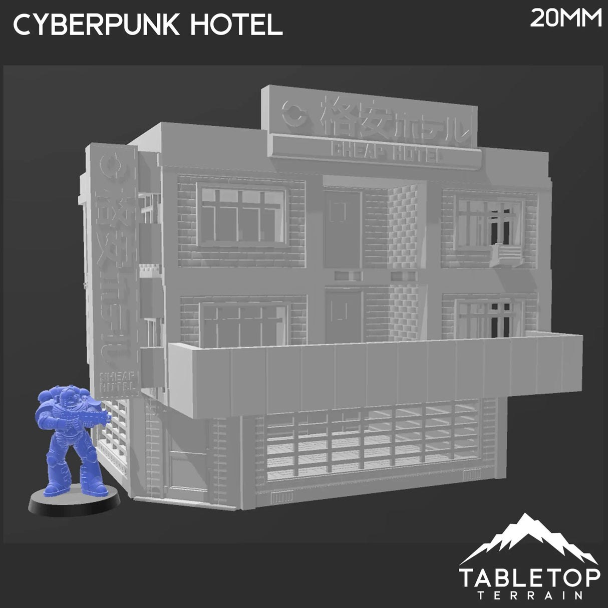 Tabletop Terrain Building Cyberpunk Hotel Block - Cyberpunk Building