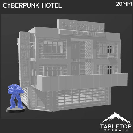 Tabletop Terrain Building Cyberpunk Hotel Block - Cyberpunk Building