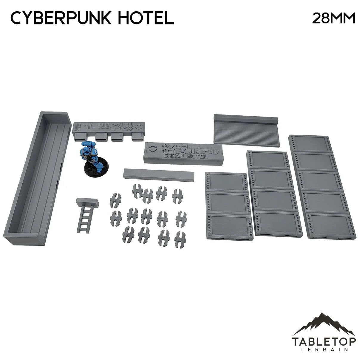 Tabletop Terrain Building Cyberpunk Hotel Block - Cyberpunk Building