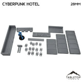 Tabletop Terrain Building Cyberpunk Hotel Block - Cyberpunk Building