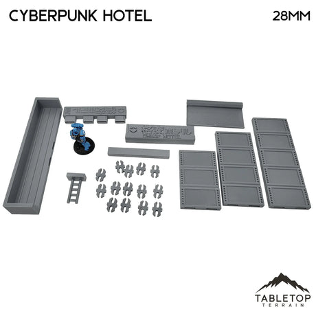 Tabletop Terrain Building Cyberpunk Hotel Block - Cyberpunk Building