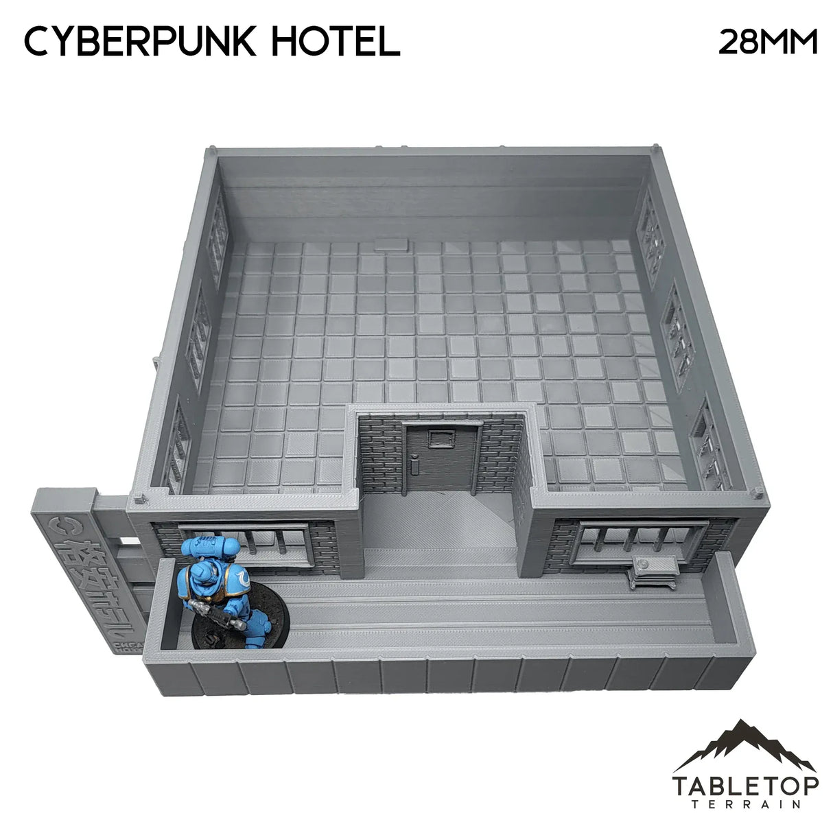 Tabletop Terrain Building Cyberpunk Hotel Block - Cyberpunk Building