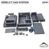Tabletop Terrain Building Derelict Gas Station - Apocalyptic Building