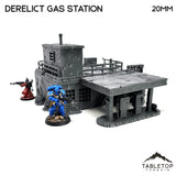 Tabletop Terrain Building Derelict Gas Station - Apocalyptic Building