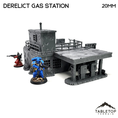 Tabletop Terrain Building Derelict Gas Station - Apocalyptic Building