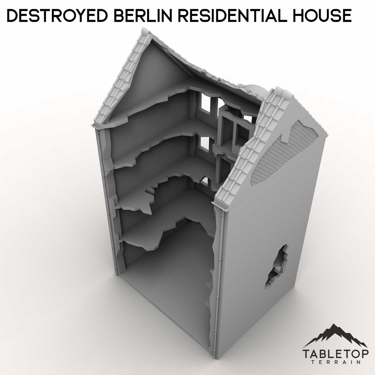 Tabletop Terrain Building Destroyed Berlin Residential House
