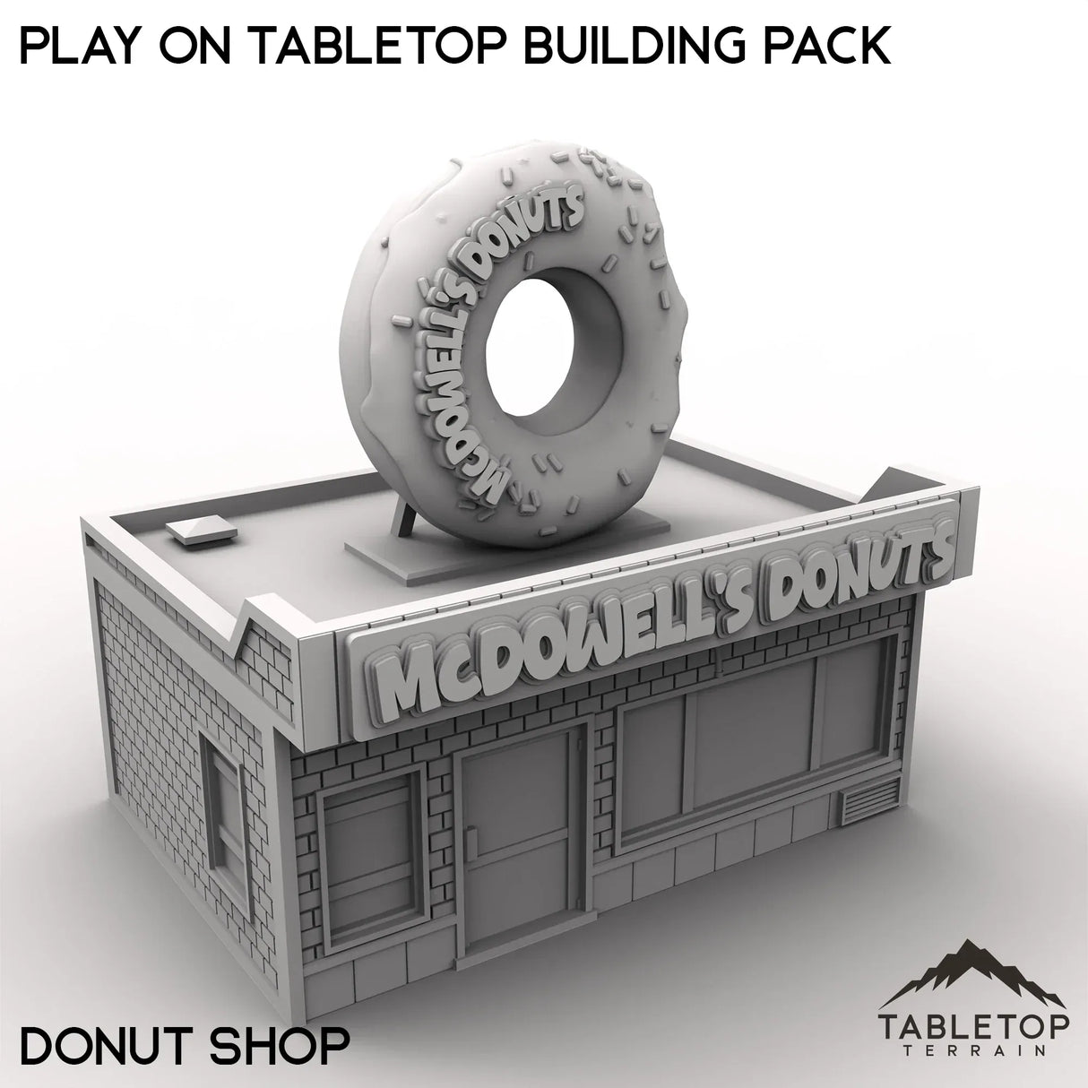 Tabletop Terrain Building Donut Shop / 40mm Play On Protocol Building Pack