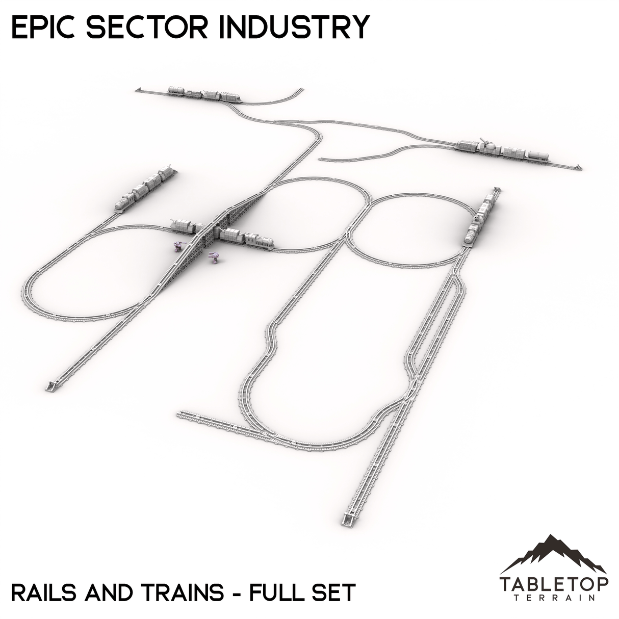 Tabletop Terrain Building Epic Sector Industry - Rails and Trains