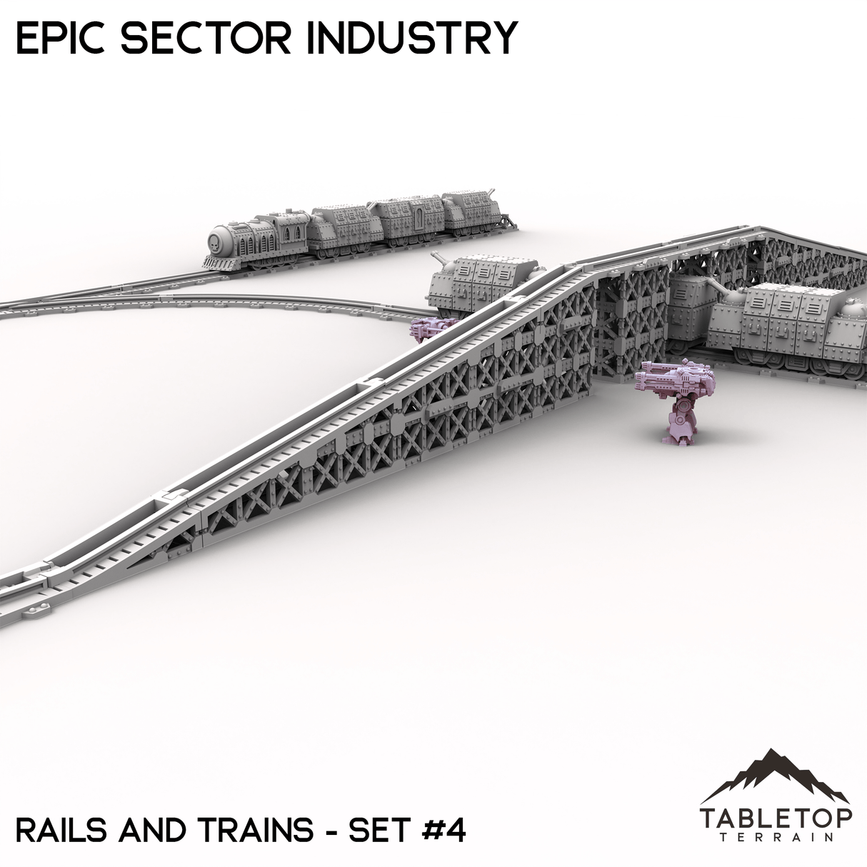 Tabletop Terrain Building Epic Sector Industry - Rails and Trains