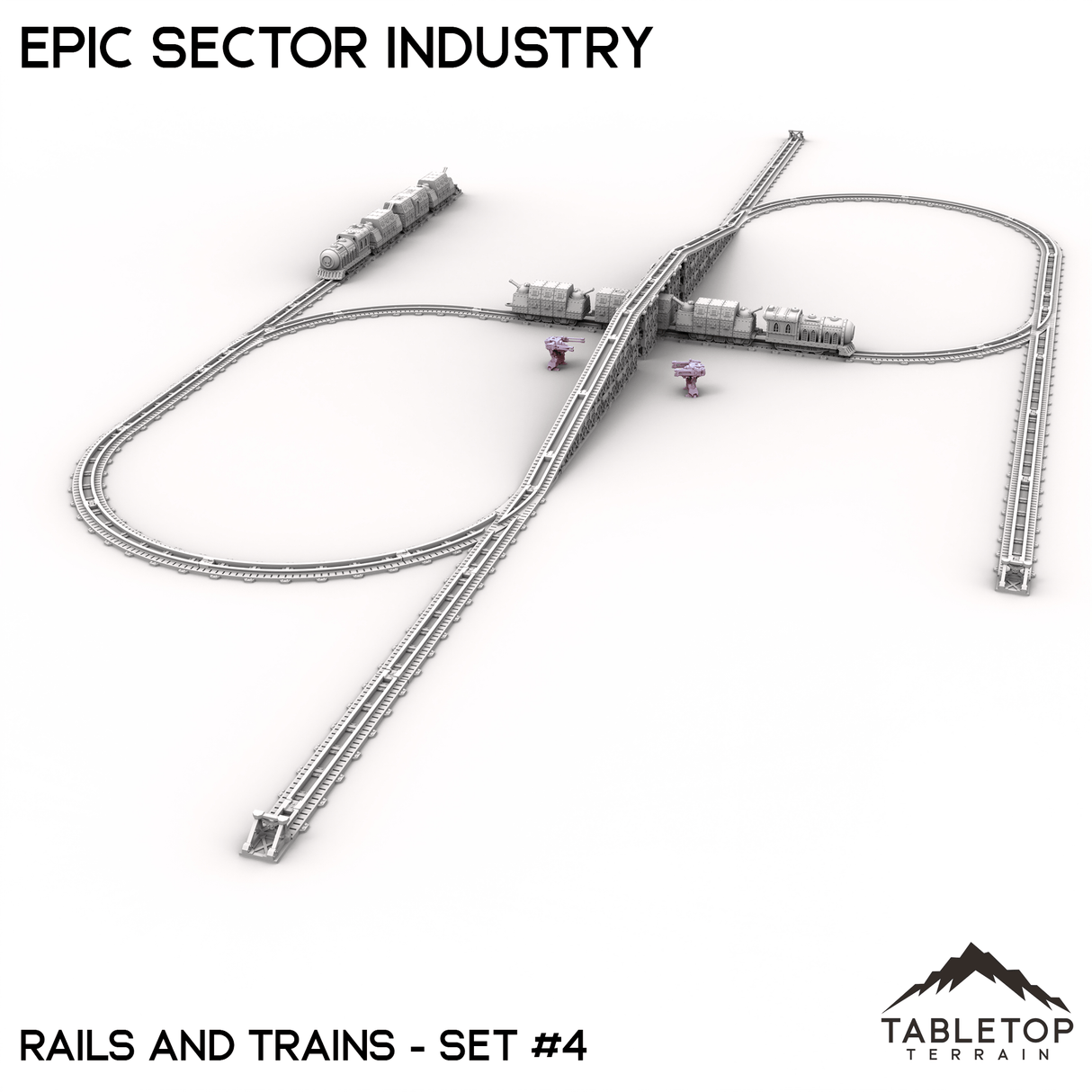 Tabletop Terrain Building Epic Sector Industry - Rails and Trains