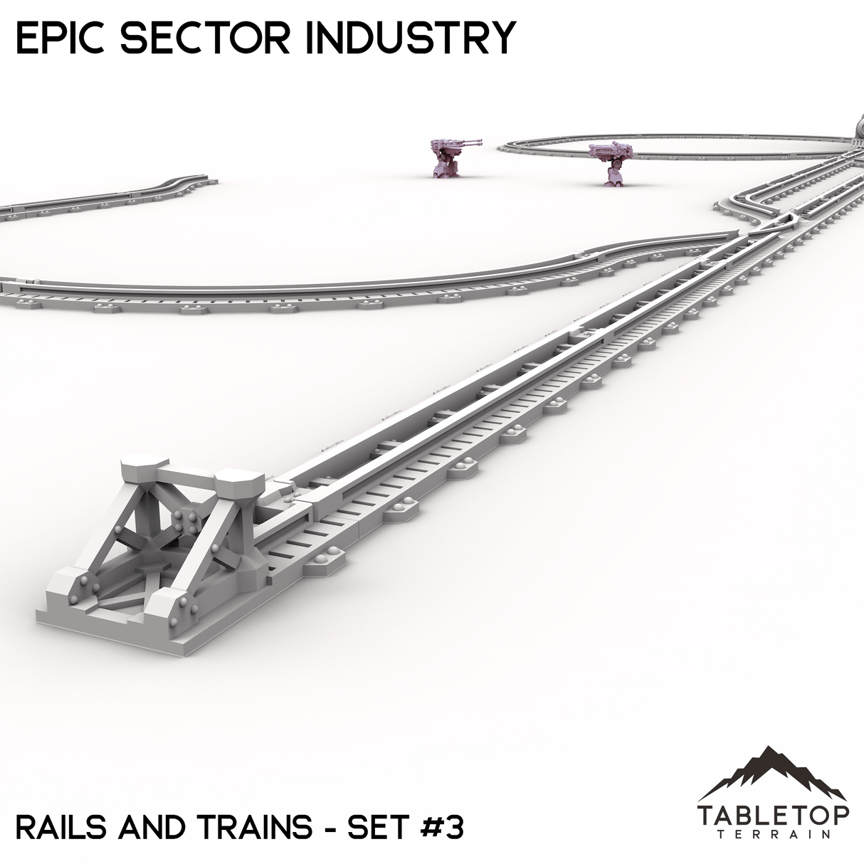 Tabletop Terrain Building Epic Sector Industry - Rails and Trains