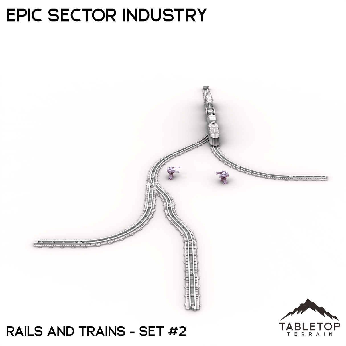 Tabletop Terrain Building Epic Sector Industry - Rails and Trains