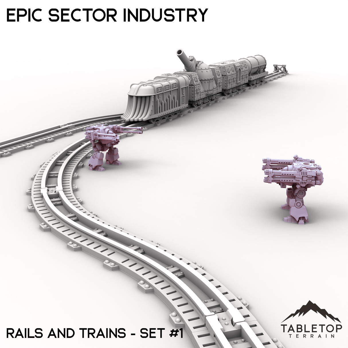 Tabletop Terrain Building Epic Sector Industry - Rails and Trains