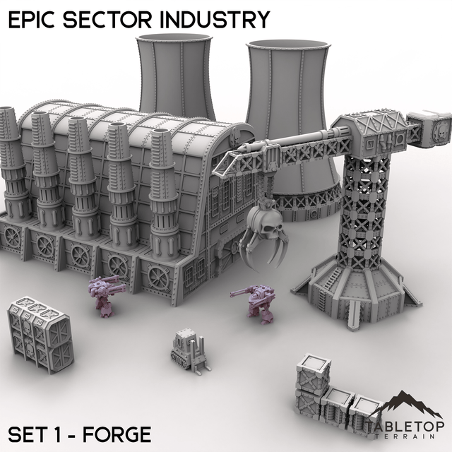 Tabletop Terrain Building Epic Sector Industry - Set 1 - Forge