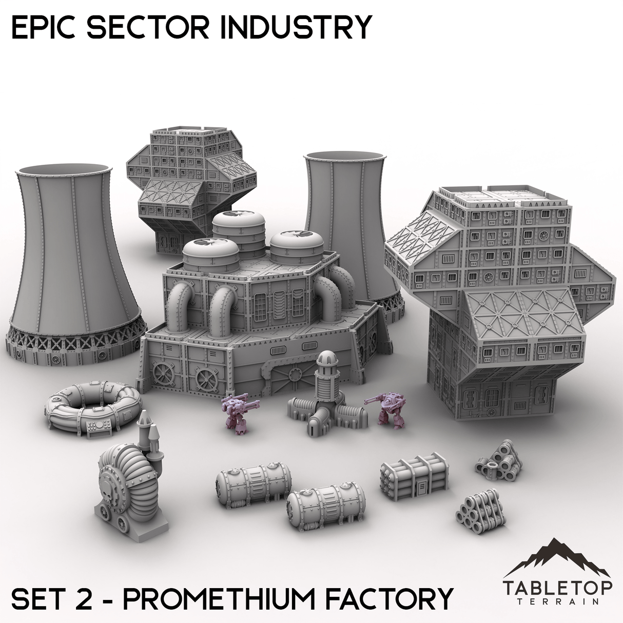 Tabletop Terrain Building Epic Sector Industry - Set 2 - Promethium Factory