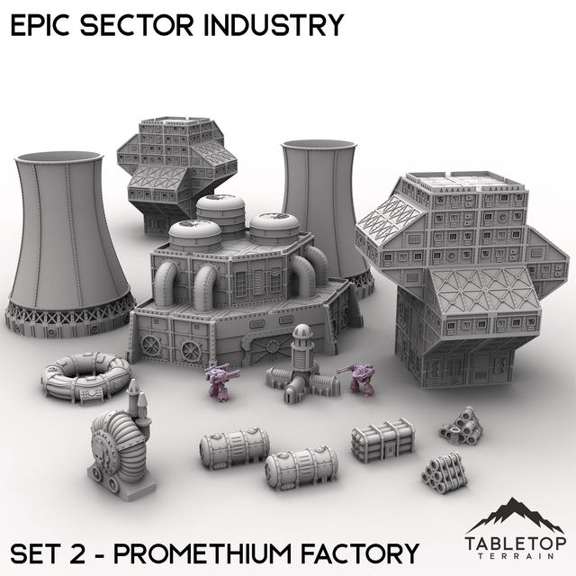 Tabletop Terrain Building Epic Sector Industry - Set 2 - Promethium Factory