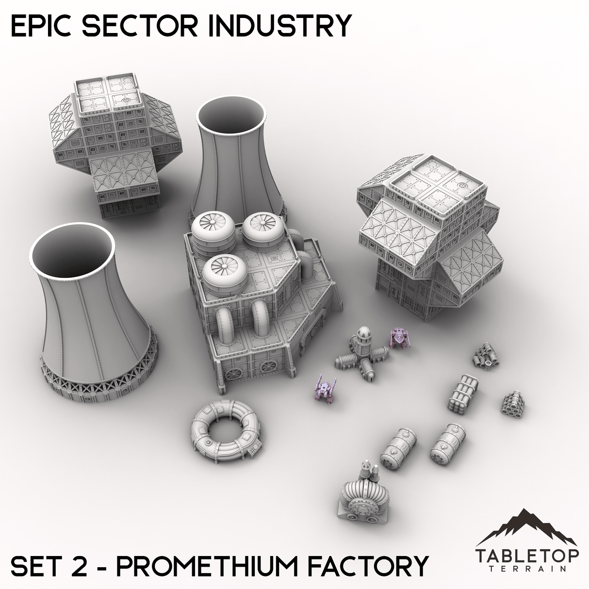 Tabletop Terrain Building Epic Sector Industry - Set 2 - Promethium Factory