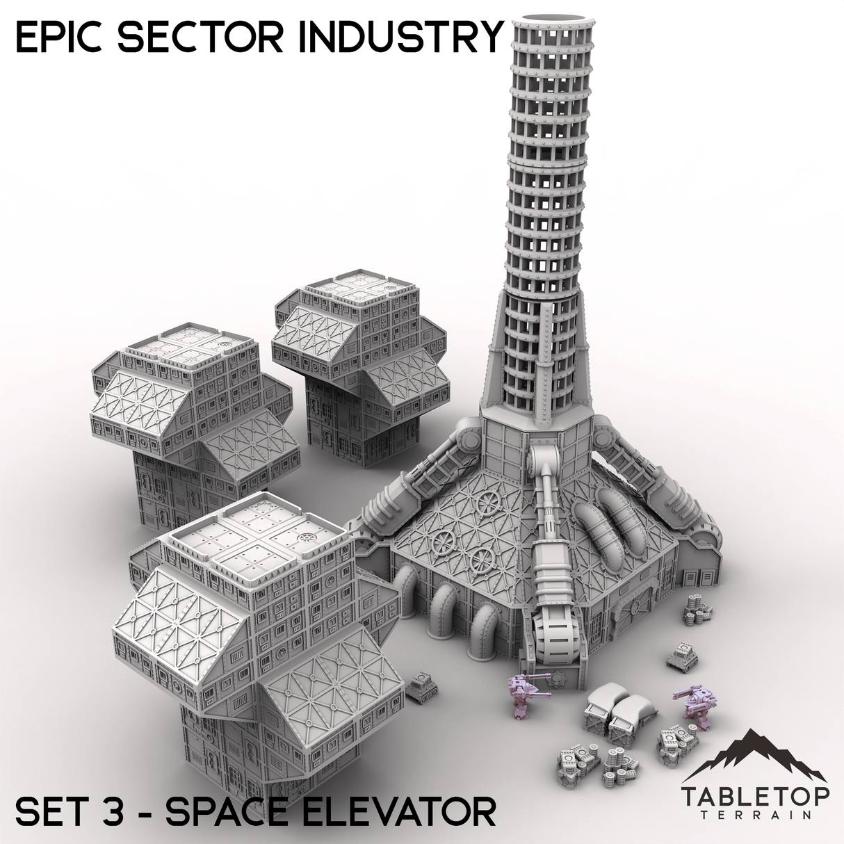 Tabletop Terrain Building Epic Sector Industry - Set 3 - Space Elevator