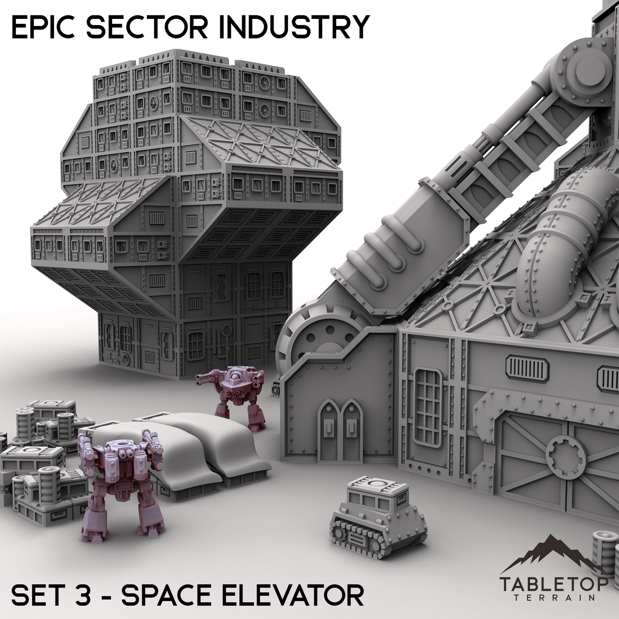 Tabletop Terrain Building Epic Sector Industry - Set 3 - Space Elevator