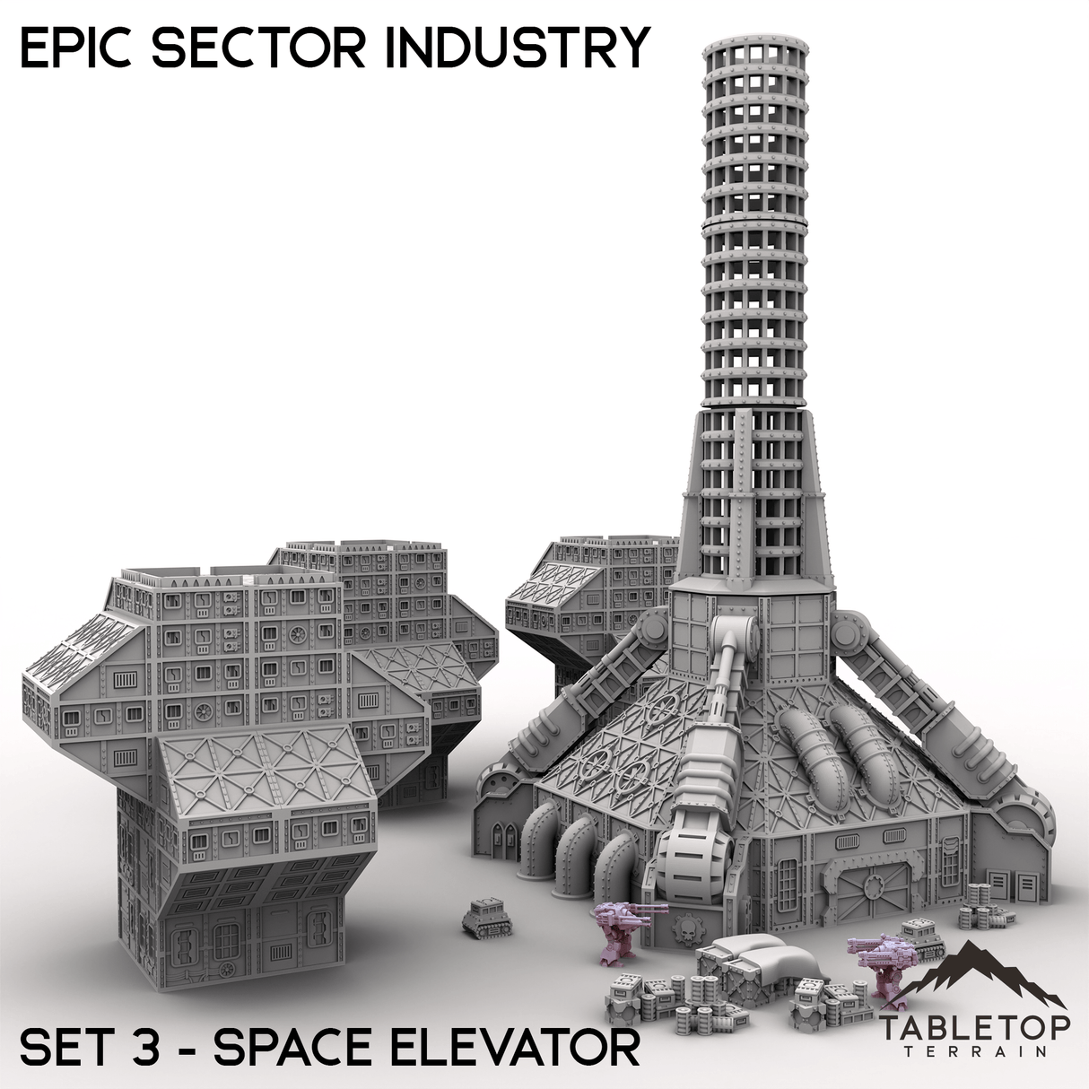 Tabletop Terrain Building Epic Sector Industry - Set 3 - Space Elevator