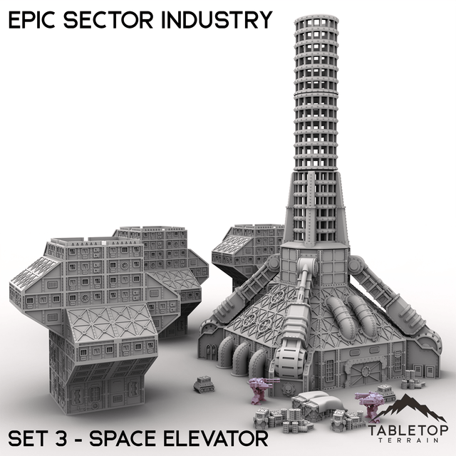 Tabletop Terrain Building Epic Sector Industry - Set 3 - Space Elevator