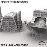 Tabletop Terrain Building Epic Sector Industry - Set 4 - Damaged Forge