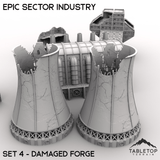 Tabletop Terrain Building Epic Sector Industry - Set 4 - Damaged Forge