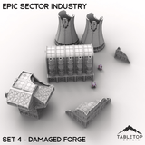 Tabletop Terrain Building Epic Sector Industry - Set 4 - Damaged Forge