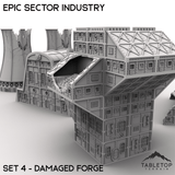 Tabletop Terrain Building Epic Sector Industry - Set 4 - Damaged Forge