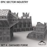 Tabletop Terrain Building Epic Sector Industry - Set 4 - Damaged Forge