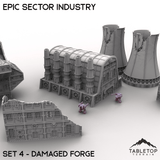 Tabletop Terrain Building Epic Sector Industry - Set 4 - Damaged Forge