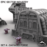 Tabletop Terrain Building Epic Sector Industry - Set 4 - Damaged Forge
