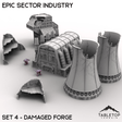 Tabletop Terrain Building Epic Sector Industry - Set 4 - Damaged Forge