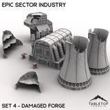 Tabletop Terrain Building Epic Sector Industry - Set 4 - Damaged Forge