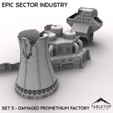 Tabletop Terrain Building Epic Sector Industry - Set 5 - Damaged Promethium Factory