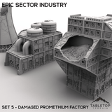 Tabletop Terrain Building Epic Sector Industry - Set 5 - Damaged Promethium Factory