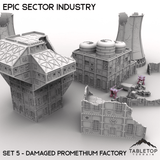 Tabletop Terrain Building Epic Sector Industry - Set 5 - Damaged Promethium Factory